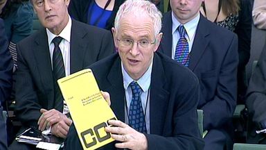 Professor Phil Jones, then director of the Climatic Research Unit, appears before the Science and Technology Committee in Portcullis House, London, in 2010. The Climategate scandal is being dramatised in new BBC film The Trick  